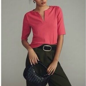 Anthropologie Maeve Split neck top